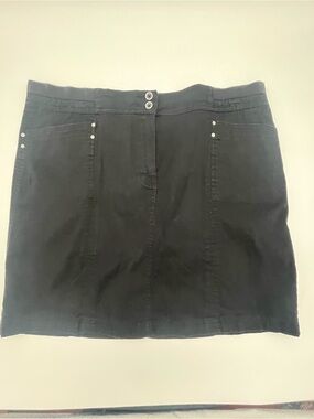 Karen Scott Women's Black Casual A-Line Skort shorts under skirt size 16